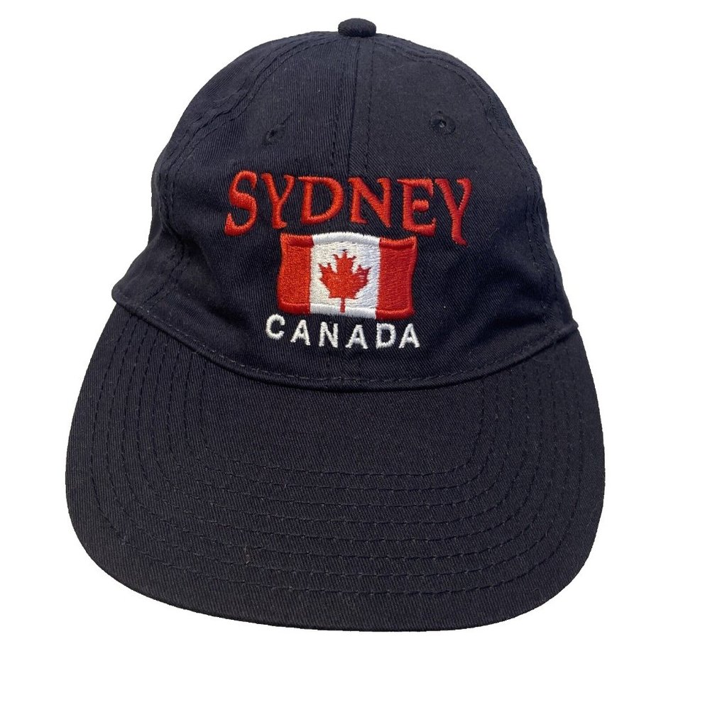 KNP Sydney Canada Black Embroidered Strapback Hat Cap Adjustable